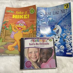LOT of Children’s Books  Sesame Street and Frozen, And Music CD Kid’s Songs